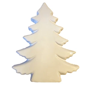 Weißer Keramik Weihnachtsbaum flach 7" hoch 1" Zoll tief - Bild 1 von 8