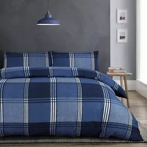 Copripiumone a controllo biancheria da letto a righe blu trapunta set copripiumone con federa - Foto 1 di 6