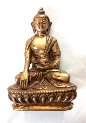 STATUA BUDDHA IN METALLO/OTTONE - Immagine 1 di 2