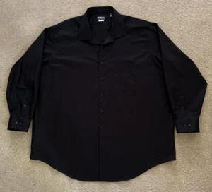 Van Heusen Flex Men's 19-34/35 Jet Black Dress Shirt Wrinkle Free Big Fit - Picture 1 of 9