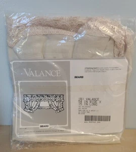 1  VINTAGE SEARS BRAND BEIGE-A-WHEAT GATHERED VALANCE PANEL 54" W X 12"  - Picture 1 of 2
