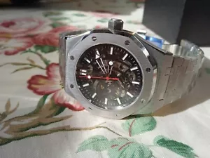 Steel Skeleton Bespoke Mod Watch Seiko Nh70 Automatic Movement - Picture 1 of 8