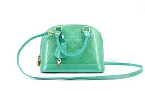 LOUIS VUITTON Monogram Vernis Alma BB Hand Bag Turquoises M90302 - Picture 1 of 9