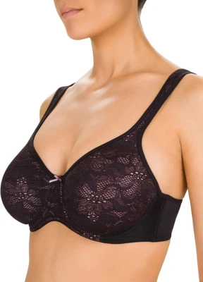 Felina CHANSON 202218 Damen Molding-BH mit Bügel Schwarz mit Blumenspitze Neu