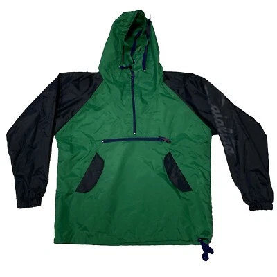 Chaqueta cortavientos Catalina de colección con capucha verde negra 1/4 cremallera bolsillo frontal talla S usada en excelente estado Foto 1 de 4