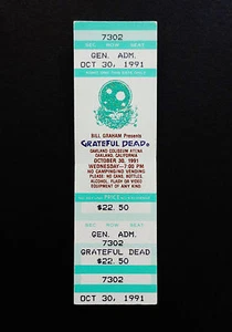 Grateful Dead Ticket Oakland Coliseum CA 10/30/91 10/30/1991 Space Your Face GD - Picture 1 of 12