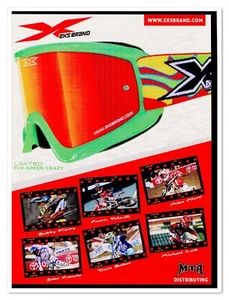 Print Ad EKS Brand Flo-Green Crazy Motocross Goggles 2013 Magazine Advertisement - Picture 1 of 4