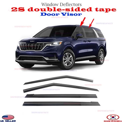 Door Visor Vent Shade Rain Window Guard fits for Kia Carnival 2022-2026 ⭐4pcs⭐ - Изображение 1 из 4