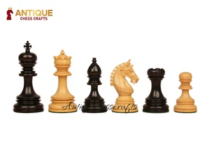 4.4''Chetak Luxury Chess Pieces Only Set - Ebonywood/Boxwood - Picture 1 of 6