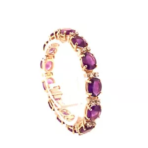 Amethyst & Diamond 14K Yellow Gold Bracelet - Picture 1 of 12