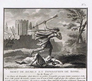 Muerte de Remo, Fundación de Roma - Impresión 1810 - Imagen 1 de 4