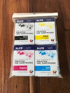NEW ALPS MD Series Set Of 4 Ink Cartridges Black Cyan Magenta Yellow 106058-00 - Afbeelding 1 van 2