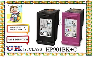 wiederaufbereitete 901BLACK & COLOR hochwertige Patronen für HP nicht original - Bild 1 von 1