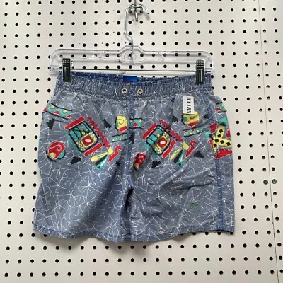 Vintage Ocean Pacific Swim Trunks Youth Boys Small Blue Mesh Lined  24x4.5 - Image 1 of 4