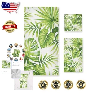 Tropical 3-Piece Hand Towel Set - Soft & Highly Absorbent for Bathroom Elegance - Picture 1 of 10