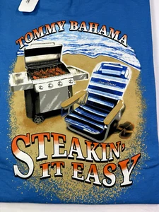 Tommy Bahama Men's Graphic T / Big-Tall / Blue Canal / Steakin It Easy - Picture 1 of 11