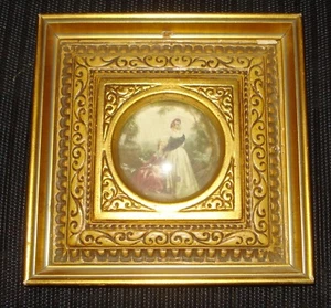 VINTAGE ART DECO PRINT BEAUTIFUL VICTORIAN GOLD OVERLAY DESIGN NR - Picture 1 of 8