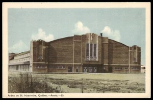 Tarjeta postal de hockey de colección Arena de St. Hyscinthe Quebec Canadá 1949 postal PECO - Imagen 1 de 2