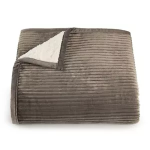 CUDDL DUDS Sherpa Throw Blanket Plush to Sherpa Gray Cozy Soft - Picture 1 of 1