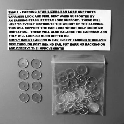 Reutilizable -RARO LÓBULO DE OREJA PEQUEÑO SOPORTA DISCOS ACRÍLICOS DE PLÁSTICO REDONDOS FUERTES-20 PIEZAS Foto 1 de 2