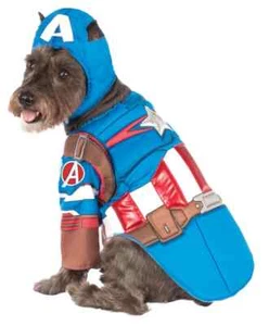 CAPTAIN AMERICA PET COSTUME MARVEL RUBIE'S SMALL - Picture 1 of 2
