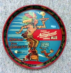 NARRAGANSETT LAGER ALE BIERTABLETT 1940ER DR SUESS CHIEF GANSETT ZU GUT ZUM VERPASSEN - Bild 1 von 6