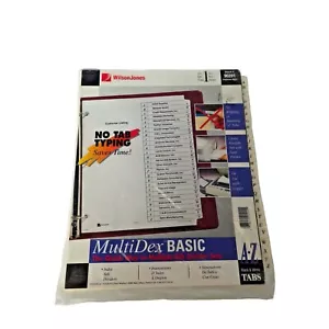 Wilson Jones Multi Dex Basic Index Tab Dividers A to Z 90201 Alphabetical - Picture 1 of 6