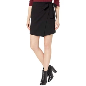 New MICHAEL KORS Wrap Skirt Womens Size M Tie Side Black Short Classic Staple - Picture 1 of 5
