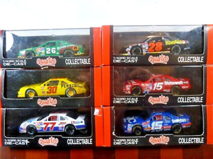 Quartzo  NASCAR Lot of 6 Diecast Race Cars: 1/43 Scale w/own Display Cases NIP