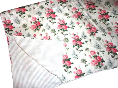 IKEA EMMIE SOT BLANCO FLORAL VERDE ROSAS ROSA AZUL RAYA (1 PIEZA) EDREDÓN DOBLE 60X82 Foto 1 de 4