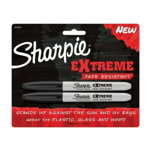 Sharpie Extreme Permanent Markers, Fine Point, Black, 2 Count - Picture 1 of 5