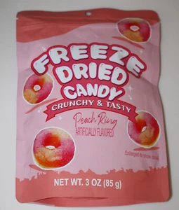 Freeze Dried Candy Peach - Crunchy & Tasty - Peach Rings - 3 oz Best By 02/2026 - Picture 1 of 2