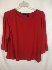 GILI Cold Jetsetter Strick Top 3/4 Länge Schlitzärmel Gr. XL knallrot B8*N - Bild 1 von 4