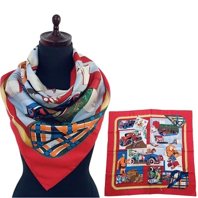 Hermes "L Elegance et le Confort en Automobile" Carre 90 Silk 100% Scarf Vintage - Image 1 of 4