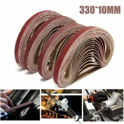 SATC Grit P60/80/100/120 Air Finger Sander Abrasive Belts 330mm x 10mm Mixed 25PCS
