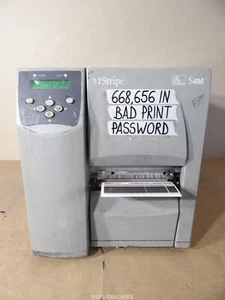 Zebra S4M Thermal Printer S4M00-200E-0200T - 668,656 IN - BAD PRINT / PASSWORD - Afbeelding 1 van 9