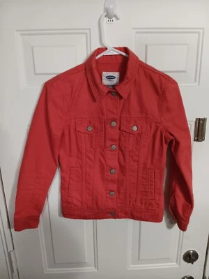 Old Navy Girl’s Pink Cotton Button Front Trucker Denim Jean Jacket XS - Image 1 of 4