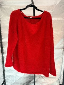 e. Luna roter flauschiger Pullover Pulli Gr. 2X 0003 - Bild 1 von 4