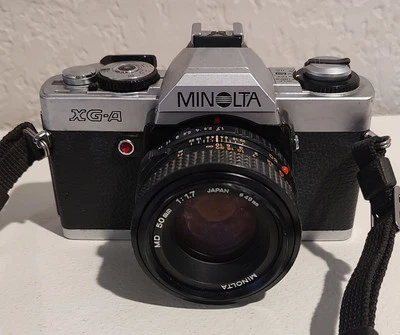Minolta XG-A 35mm SLR Film Camera W/ Minolta 50mm 1:1.7 Lens - Image 1 of 4