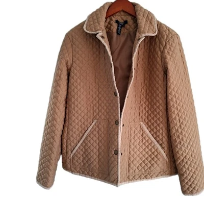 Chaps Tan Brown Womens Jacket L Quilted Coat size Large - Image 1 of 2