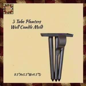 *Plantadoras de pared de reproducción estilo vintage molde de velas de 3 tubos negro ahumado OFERTA - Imagen 1 de 3