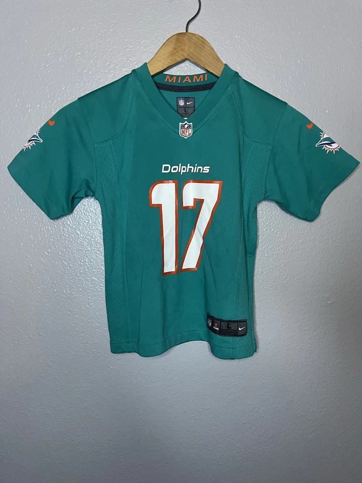Kids Miami Dolphins Ryan Tannehill #17 Jersey Youth Large NFL Nike On Field Aqua - Image 1 of 4