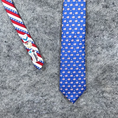 Corbata de seda VINEYARD VINES azul bandera americana base Boston Red Sox EE. UU. 60" Foto 1 de 4