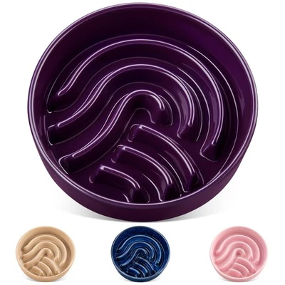 Slow Feeder Dog Bowl, 3 Cup Ceramic Slow Feeding Food Dish for Large Breed, P... - Image 1 of 4