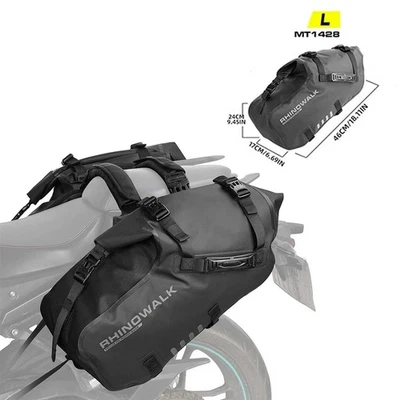 Rhinowalk Motorcycle Side Bag 2 Pcs Waterproof 28L Saddle Storage Bag Luggage Foto 1 de 4