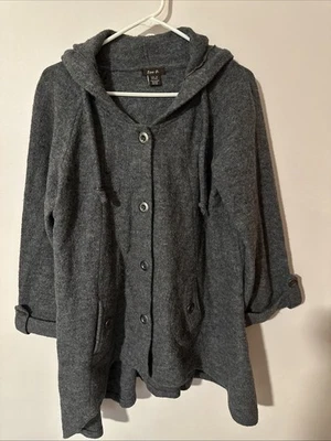 Chaqueta de Lana Zoe D Bolsillos Bueno Gris Oscuro Talla Mediana Invierno Exterior Foto 1 de 4