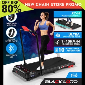 BLACK LORD Treadmill Electric Walking Pad Incline Shock Absorbers Foldable Black - Picture 1 of 3