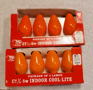 NOMA C-7 1/2 Orange Indoor Outdoor Bulbs2 Packs of 4 New in Package - Picture 1 of 3