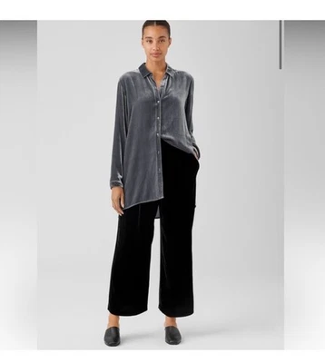 Calça Eileen Fisher feminina de veludo perna larga tamanho 1x usada  - Imagem 1 de 4