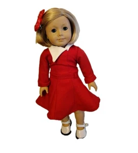 Pleasant Company/American Girl Kit Kittredge doll In Christmas Dress - Picture 1 of 24